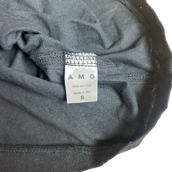 AMO Black Flutter Sleeve Tshirt Womens Size S - Picture 3 of 5